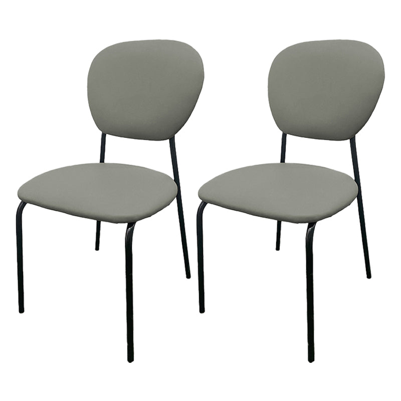 Contemporary Style Metal Dining Room Kitchen Chair Open Back Side Chairs