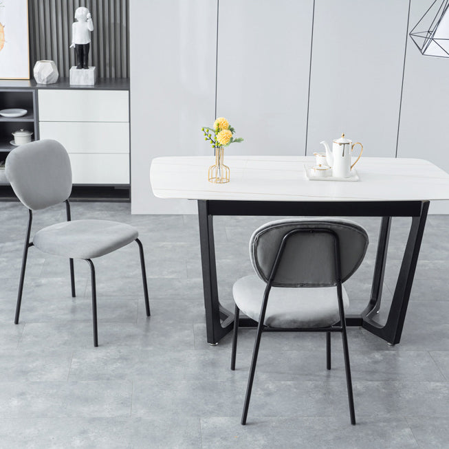 Contemporary Style Metal Dining Room Kitchen Chair Open Back Side Chairs