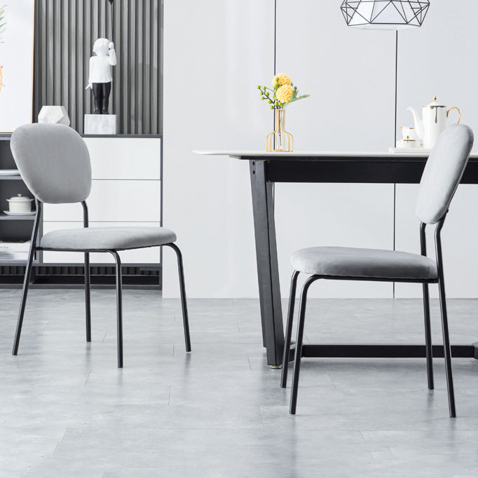Contemporary Style Metal Dining Room Kitchen Chair Open Back Side Chairs