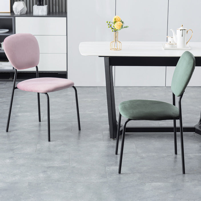 Contemporary Style Metal Dining Room Kitchen Chair Open Back Side Chairs
