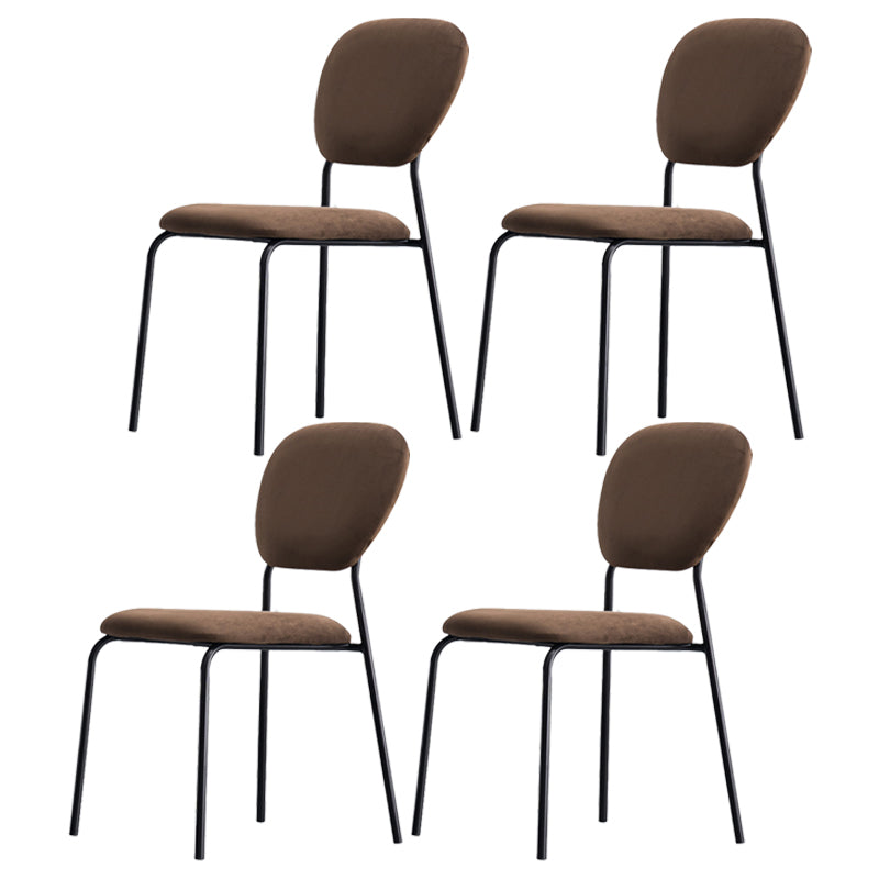 Contemporary Style Metal Dining Room Kitchen Chair Open Back Side Chairs