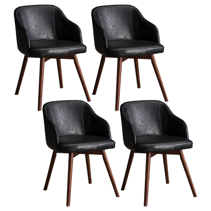 Scandinavian Beech Solid Back Arm Chair Fabric Dining Chair with Natural Legs