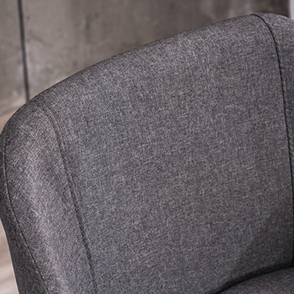 Scandinavian Beech Solid Back Arm Chair Fabric Dining Chair with Natural Legs