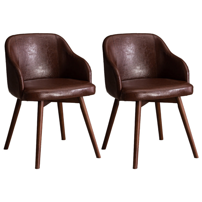 Scandinavian Beech Solid Back Arm Chair Fabric Dining Chair with Natural Legs