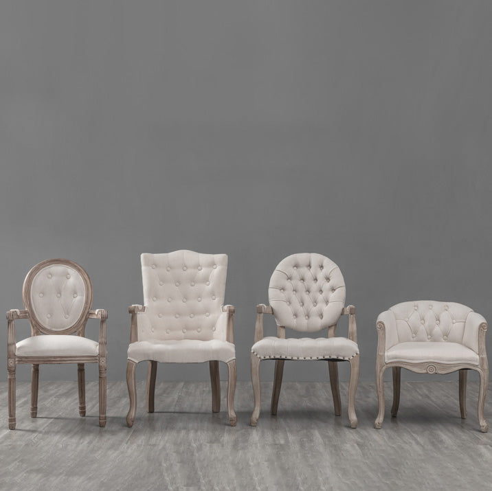 Chaise de salle à manger en bois de ferme, fauteuil rembourré avec 4 pieds gris pour salle à manger