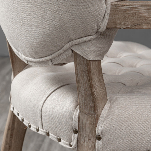 Chaise de salle à manger en bois de ferme, fauteuil rembourré avec 4 pieds gris pour salle à manger