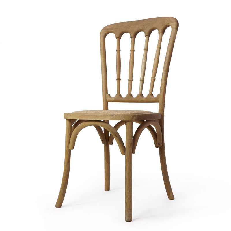 Wood Farmhouse Restaurant Side Chair Slat Back Vintage Tone Dining Chair
