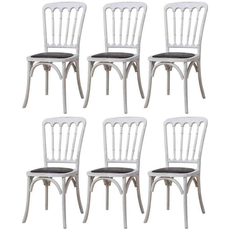 Wood Farmhouse Restaurant Side Chair Slat Back Vintage Tone Dining Chair