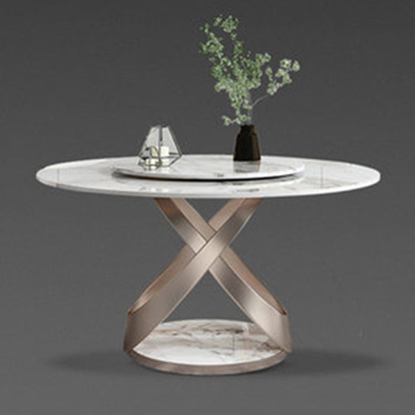 Moderne ronde eettafel gesinterde stenen eettafel met voetstuktafel