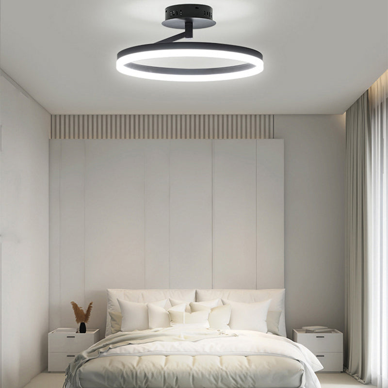 1-Lichtkreis Semi Flush Mount Acryl Modern Style Semi-bündig montiert Deckenled Lichter