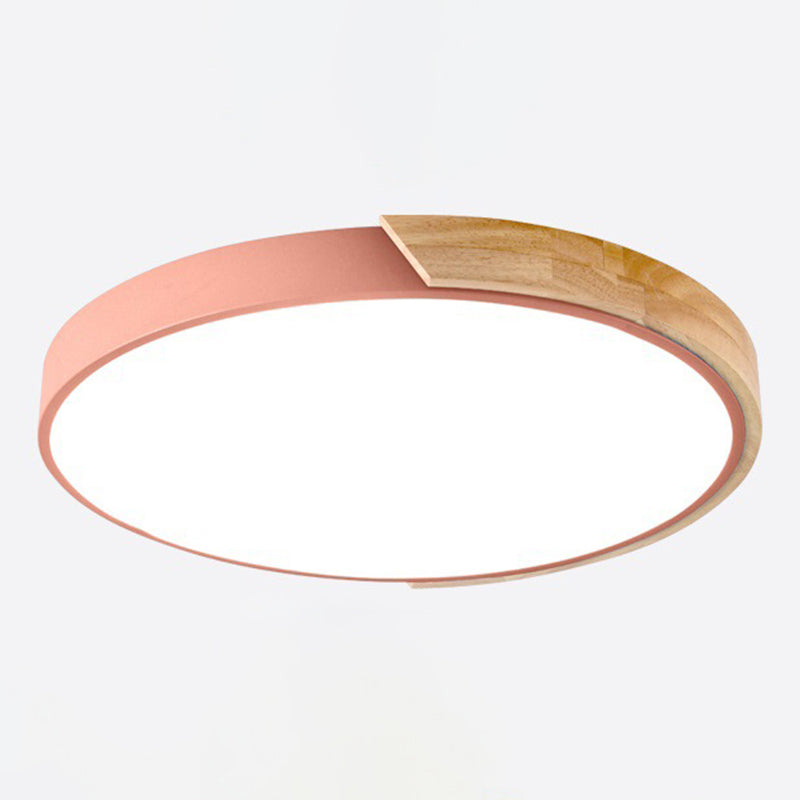 Abat-jour rond en métal encastré, lumière nordique Macarons Style1, tête encastrée