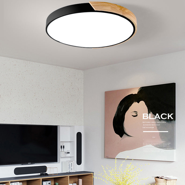 Abat-jour rond en métal encastré, lumière nordique Macarons Style1, tête encastrée