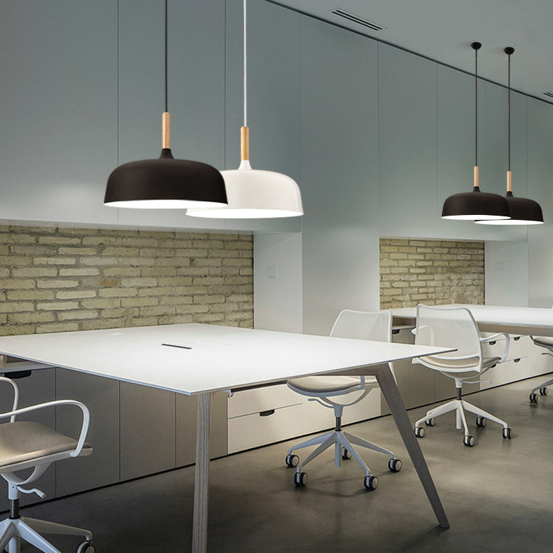 Moderne nordische einzelne hängende leichte Aluminiumkuppel -Makkaron -Hängelampe für Esszimmer