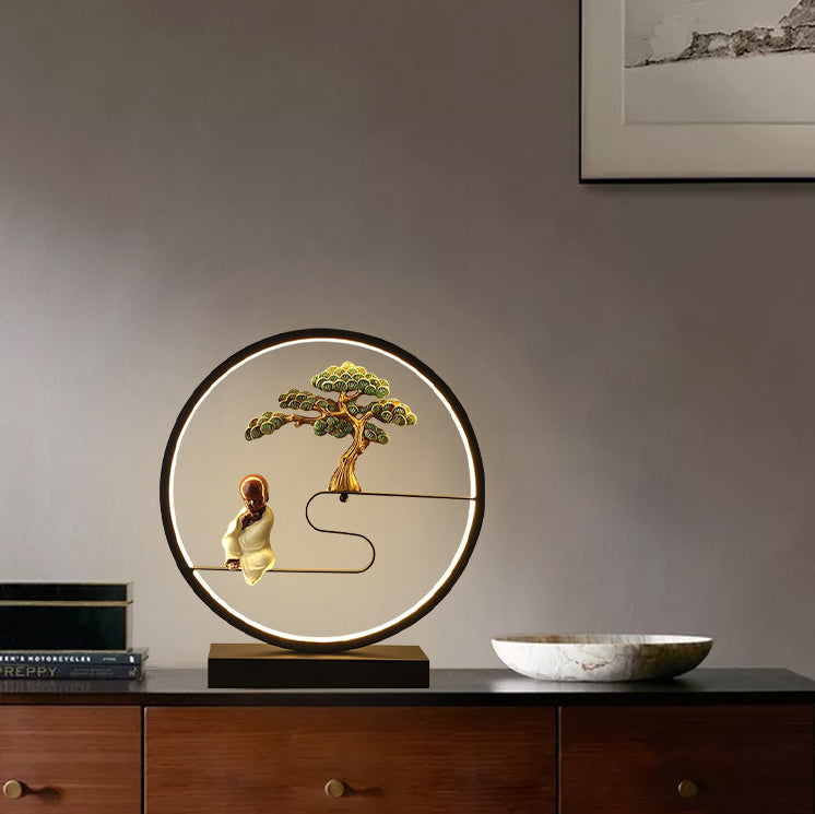 1 Light Circle Table Lamps Modern Led Table Lamps Metal Night Table Lamps