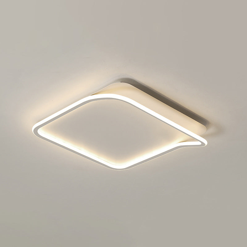 Plafonnier géométrique en aluminium encastré en acrylique blanc LED pour chambre à coucher moderne et minimaliste