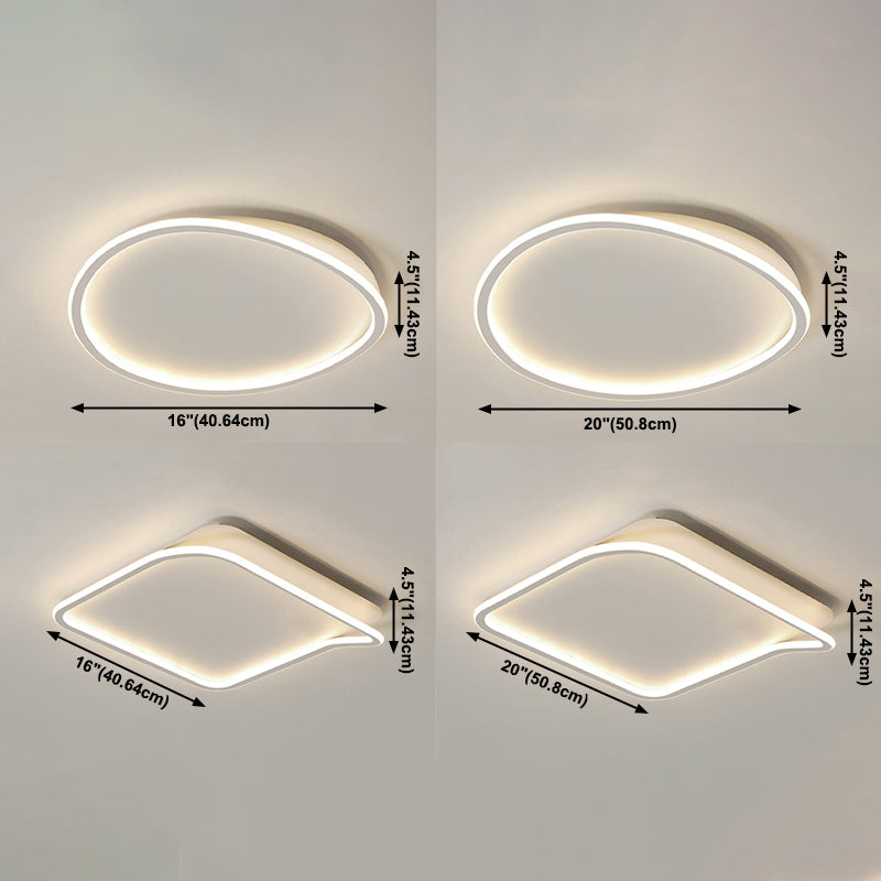 Plafonnier géométrique en aluminium encastré en acrylique blanc LED pour chambre à coucher moderne et minimaliste