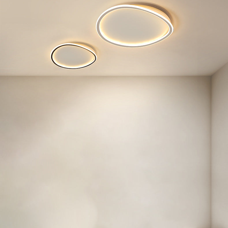 Plafonnier géométrique en aluminium encastré en acrylique blanc LED pour chambre à coucher moderne et minimaliste