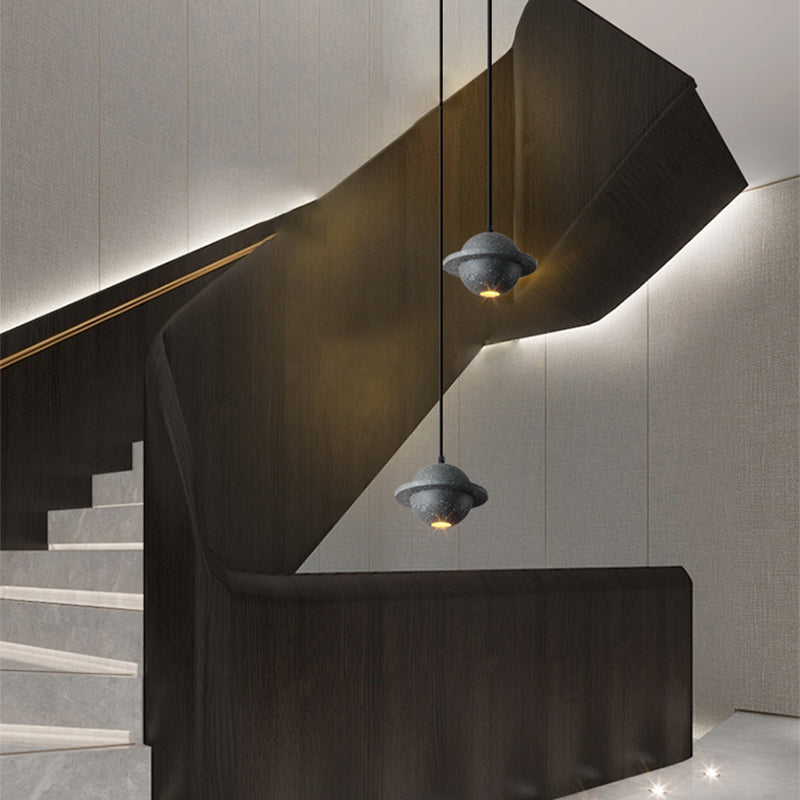 Colgante de iluminación en forma de redonda cemento moderno 1 colgante de caída de luz