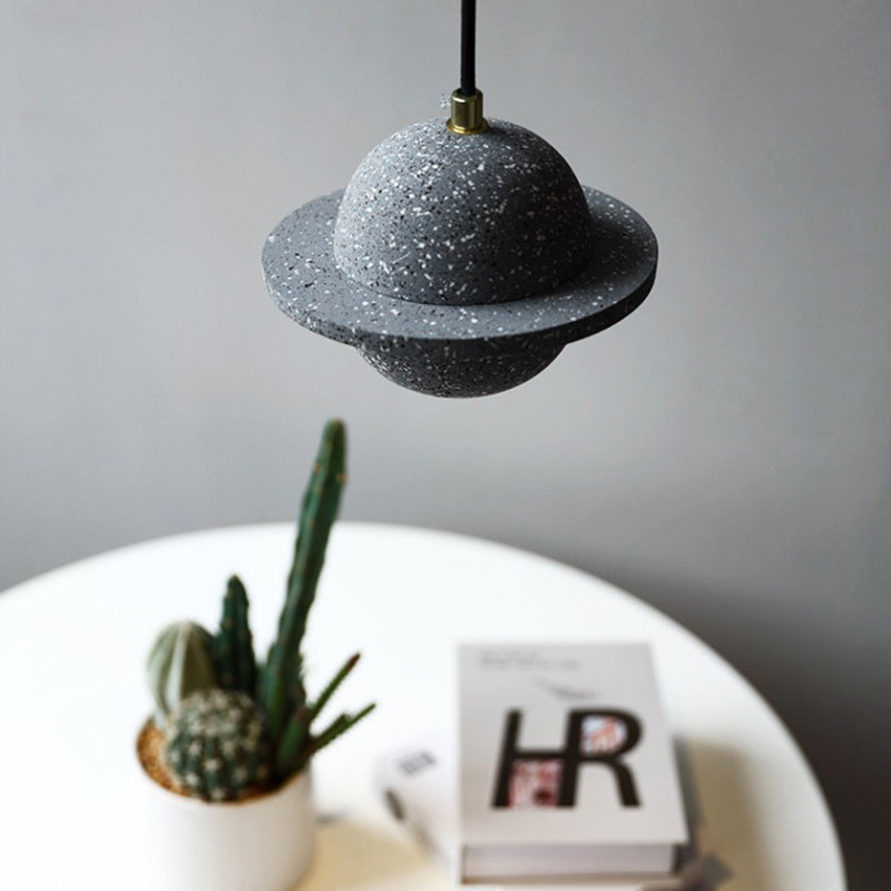 Colgante de iluminación en forma de redonda cemento moderno 1 colgante de caída de luz