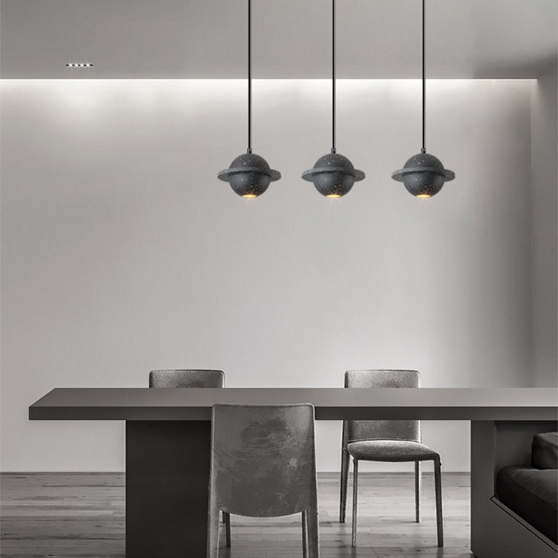 Colgante de iluminación en forma de redonda cemento moderno 1 colgante de caída de luz