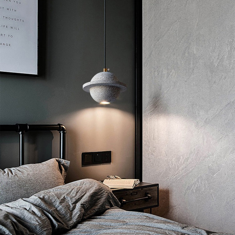 Colgante de iluminación en forma de redonda cemento moderno 1 colgante de caída de luz