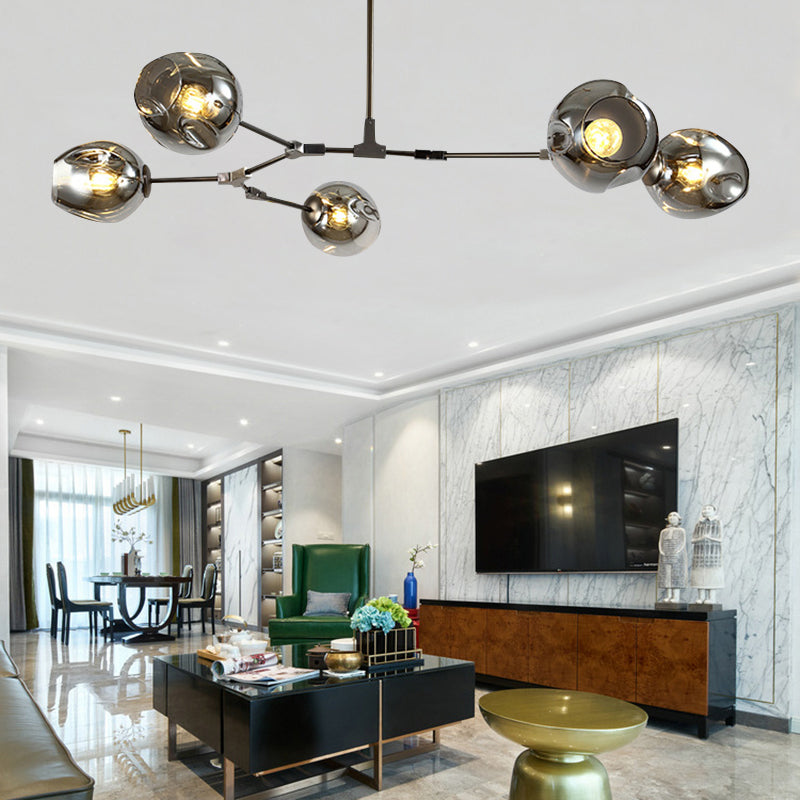 Modern Style 3/5 Light Chandelier Light Branching Style Glass Shade Ceiling Light