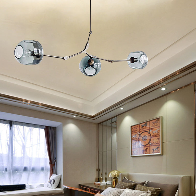 Modern Style 3/5 Light Chandelier Light Branching Style Glass Shade Ceiling Light