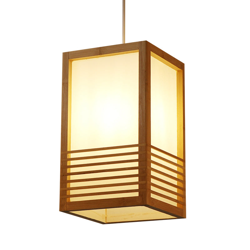 1 Luce a sospensione rettangolare a testa giapponese BEGNIO DI BEGNO IN BEIGE