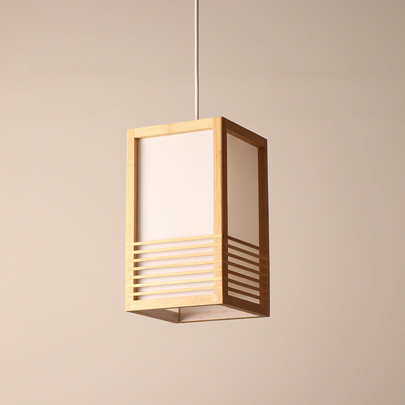 1 Luce a sospensione rettangolare a testa giapponese BEGNIO DI BEGNO IN BEIGE