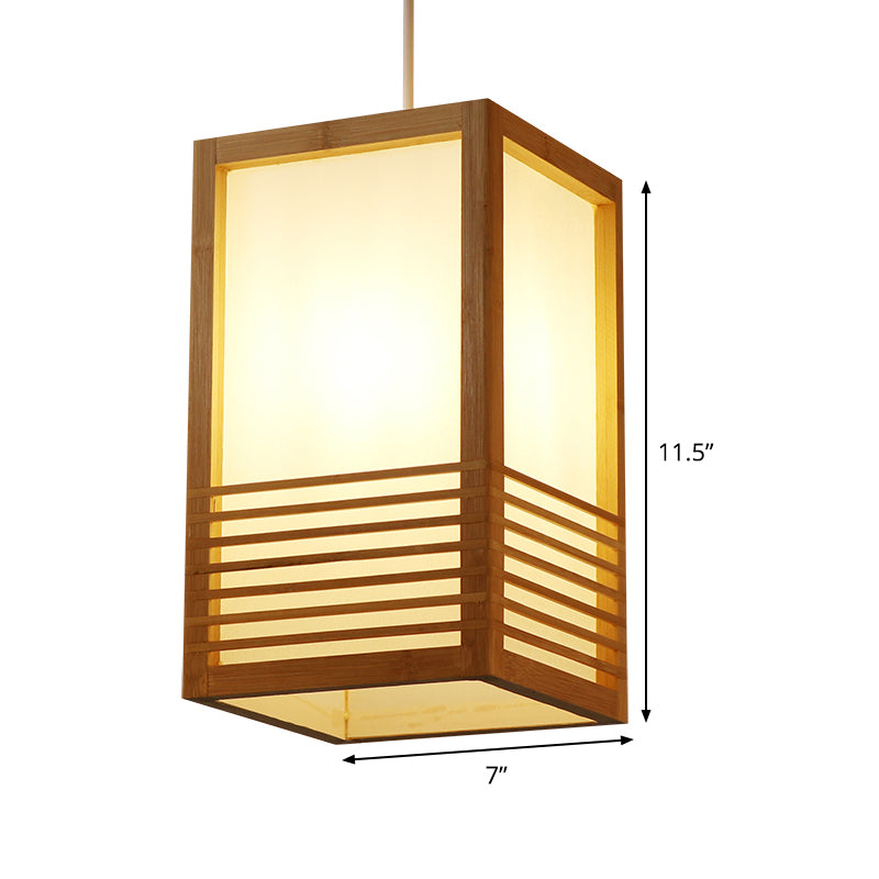 1 Luce a sospensione rettangolare a testa giapponese BEGNIO DI BEGNO IN BEIGE