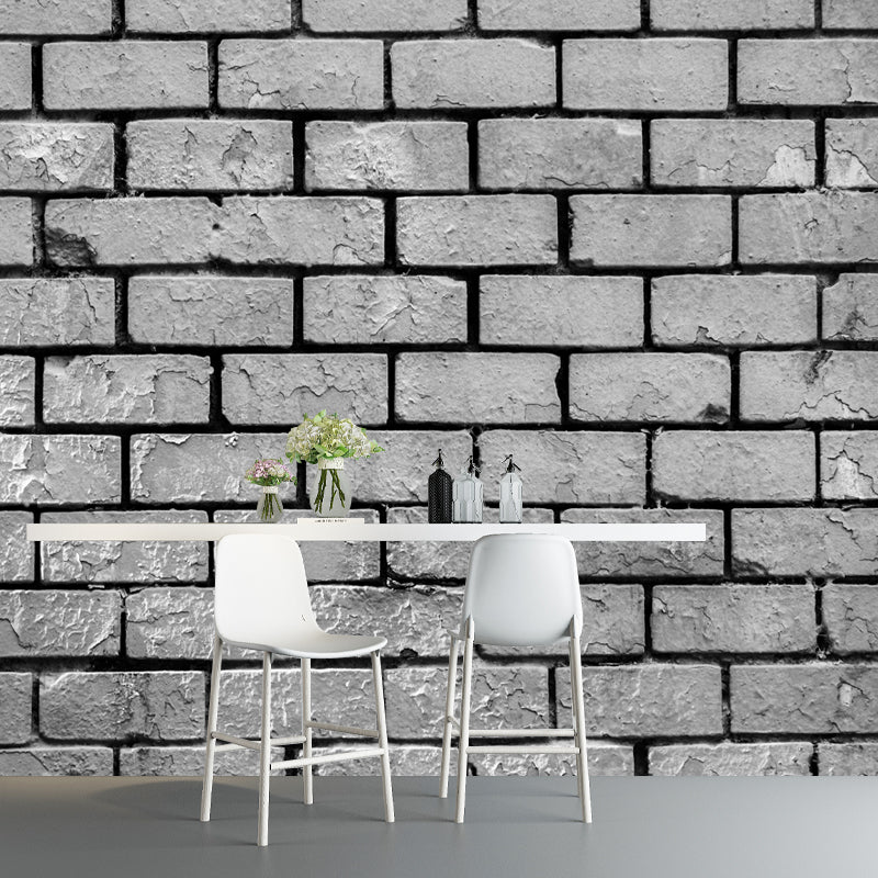 Dark Coor Brick Wall Mural Industrial Wallpaper Whole Wall Decor for Dining Room