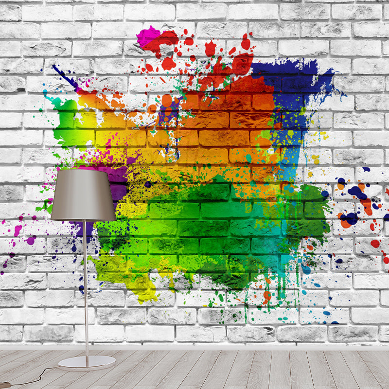 Customized Mildew Resistant Wall Mural Industrial Style Brick Wall Pattern Wall Covering