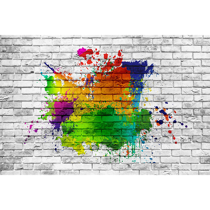 Customized Mildew Resistant Wall Mural Industrial Style Brick Wall Pattern Wall Covering