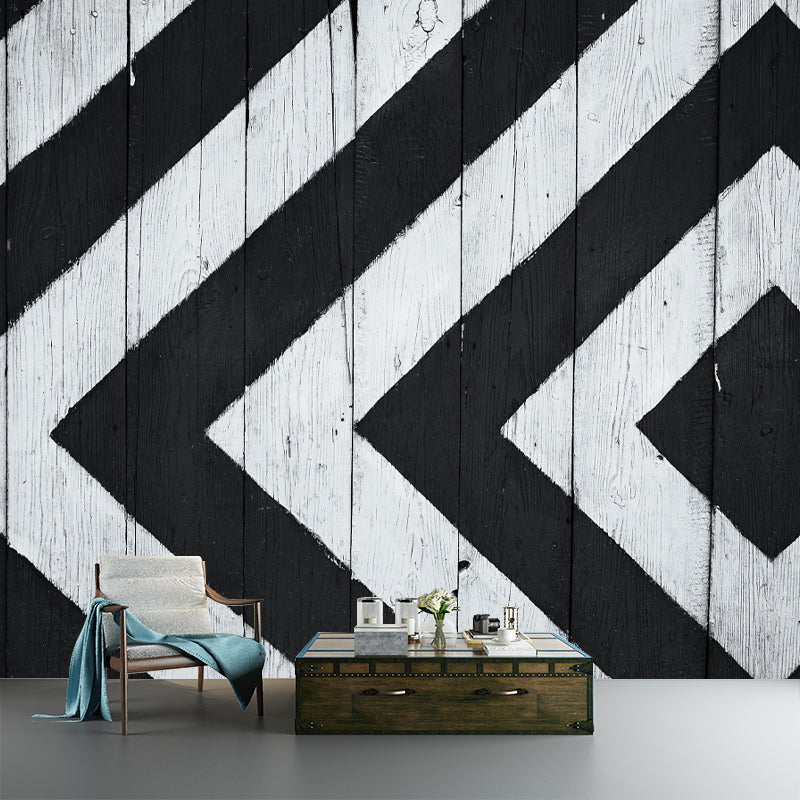 Customized Environmental Wall Mural Industrial Wood Textured Pattern Wall Covering