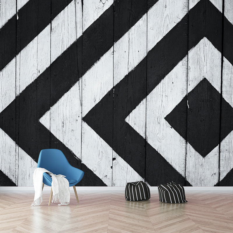 Customized Environmental Wall Mural Industrial Wood Textured Pattern Wall Covering