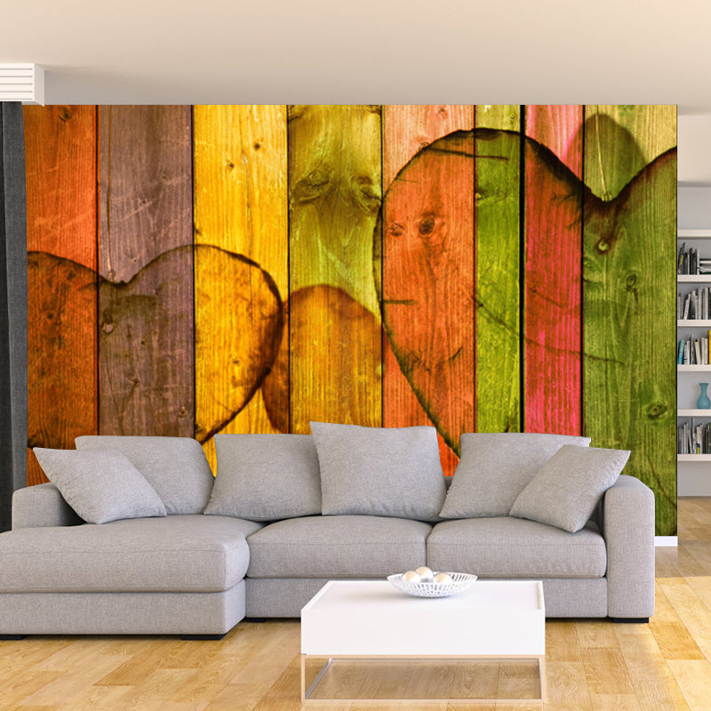 Light Coor Wood Look Mural Industrial Wallpaper Whole Wall Decor for Dining Room