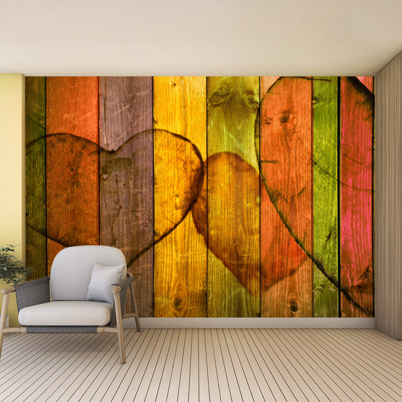 Light Coor Wood Look Mural Industrial Wallpaper Whole Wall Decor for Dining Room