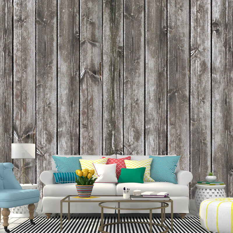 Light Coor Wood Look Mural Industrial Wallpaper Whole Wall Decor for Dining Room