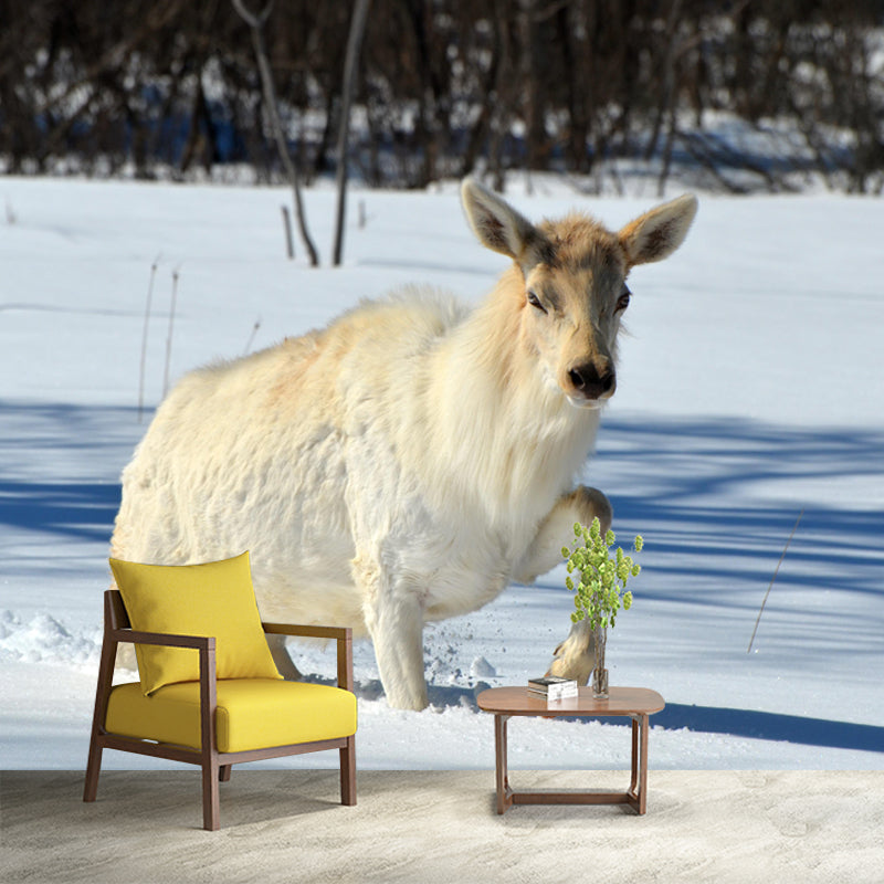 Elk Animal Wallpaper Mural Contemporary Style Wall Art for Living Room