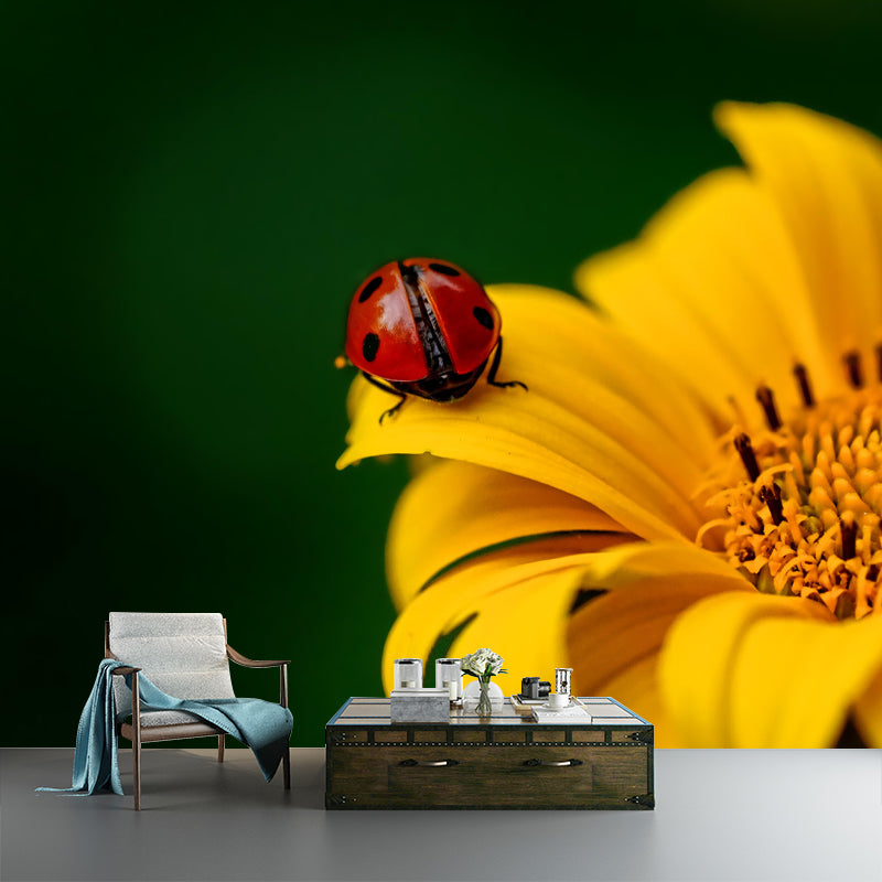 Ladybug Animal Wallpaper Mural Contemporary Style Wall Art for Living Room