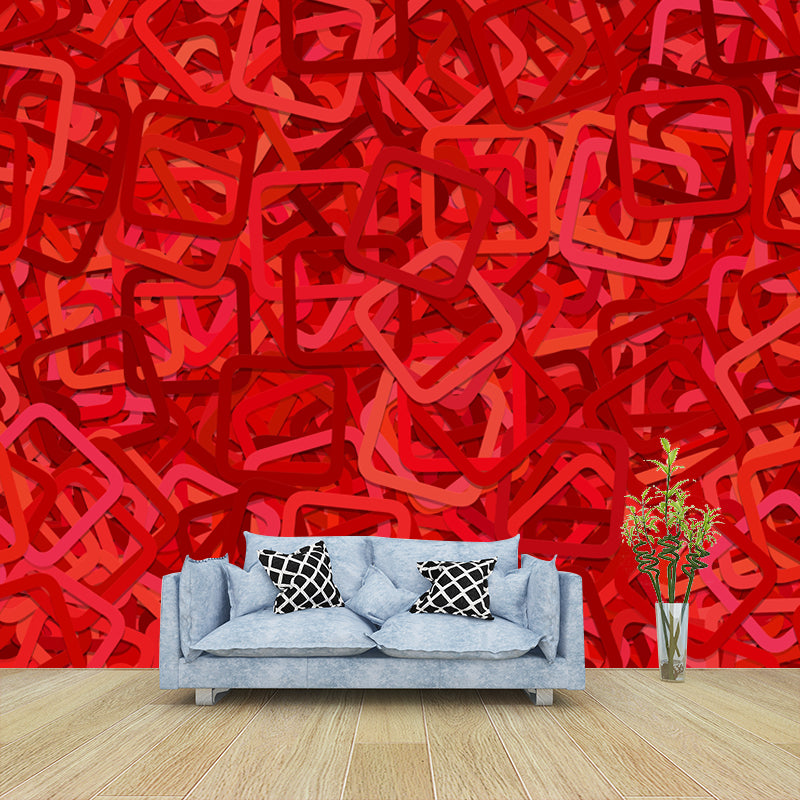 Geometry Pattern Mural Environment Friendly Wall Covering for Dining Room