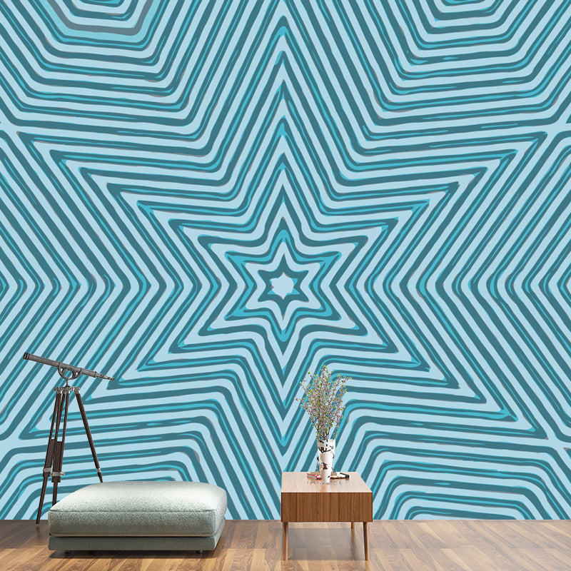 Geometry Pattern Mural Environment Friendly Wall Covering for Dining Room
