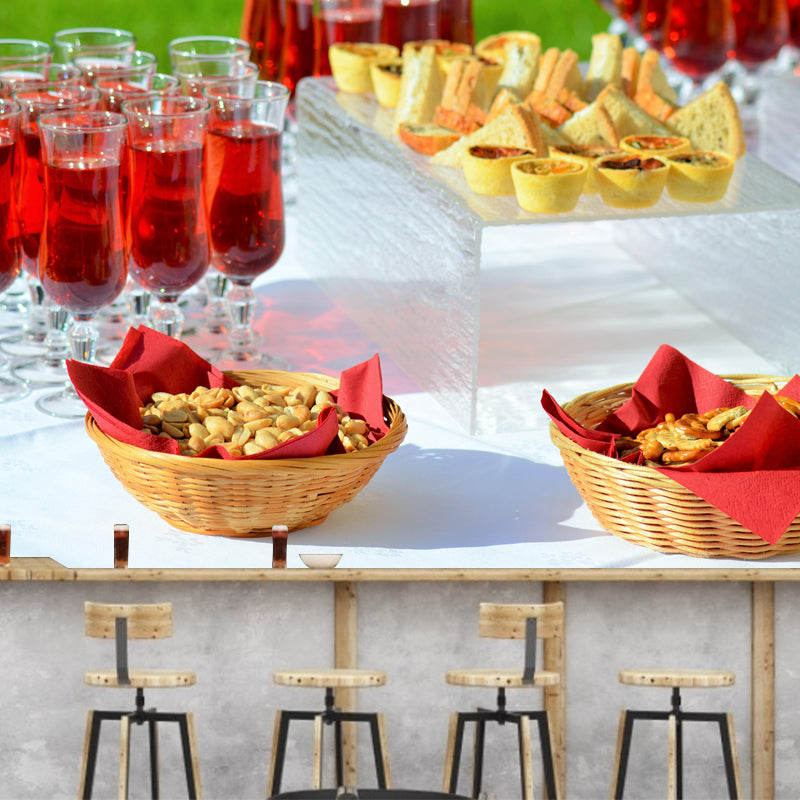 Commercial Use Red Wine Mural Wallpaper Stain Resistant Wall Decor for Bar