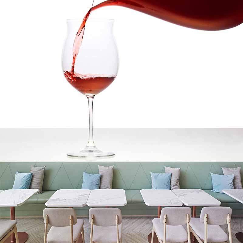 Commercial Use Wine Mural Wallpaper Stain Resistant Wall Decor for Bar Pub