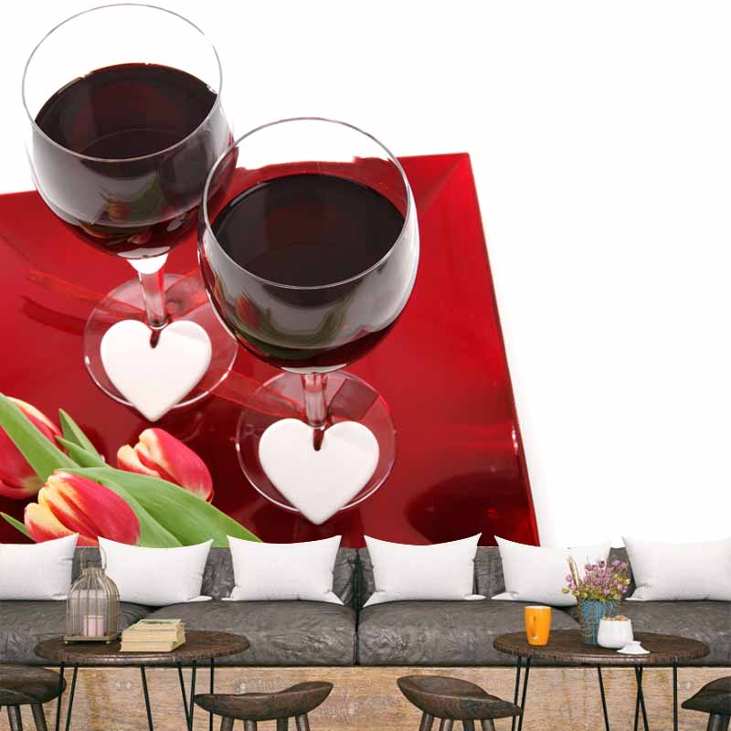 Commercial Use Wine Mural Wallpaper Stain Resistant Wall Decor for Bar Pub