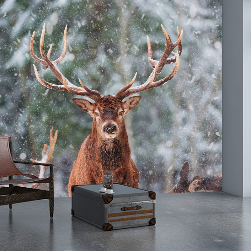 Deer Customized Modern Animal Mural Wallpaper Waterproofing, Personalized Size