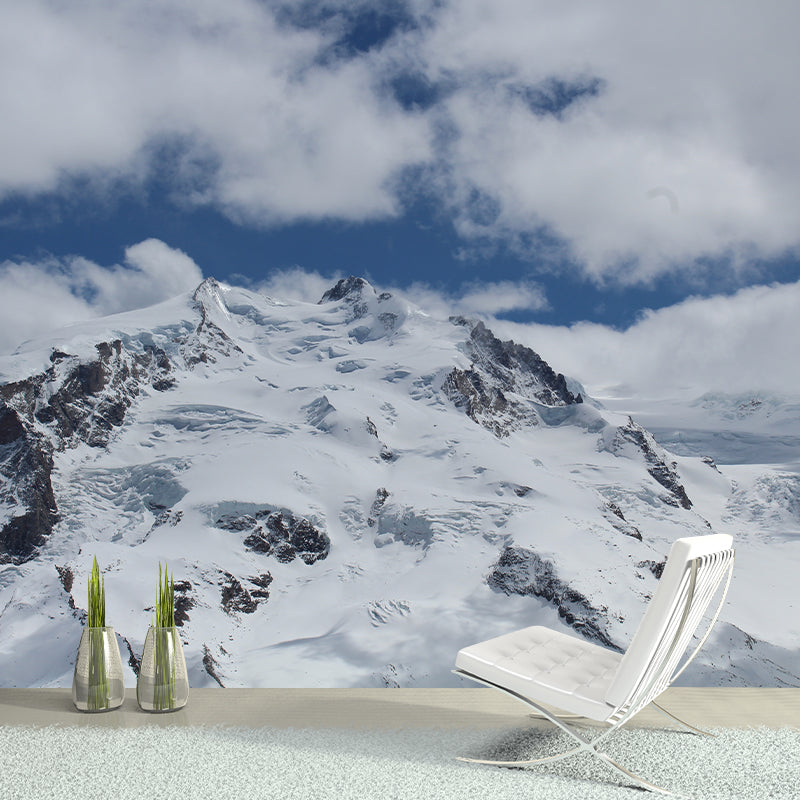 Snow Mountain Landscape Removable Wall Mural for Living Room, Waterproofing