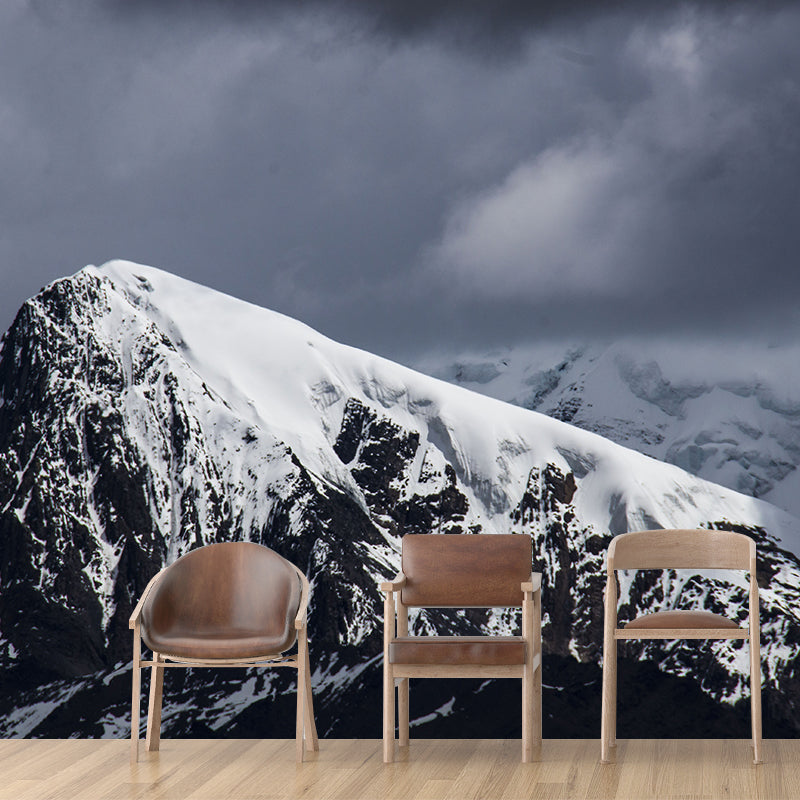 Snow Mountain Landscape Removable Wall Mural for Living Room, Waterproofing