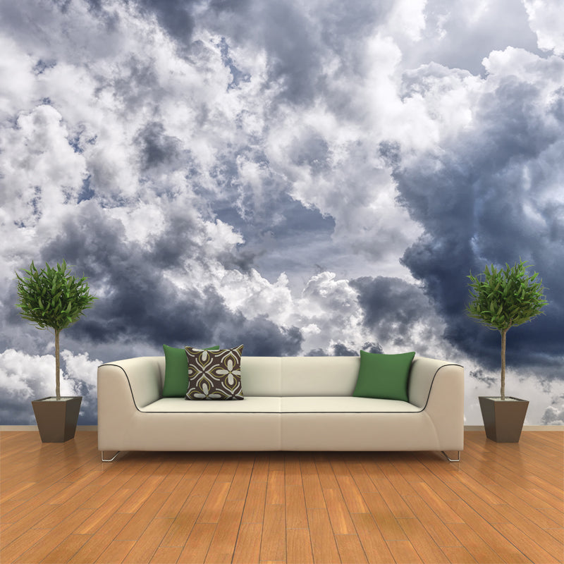 Cloudy Sky Mural Wallpaper Flower Wall Decor for Bedroom Living Room Bedroom