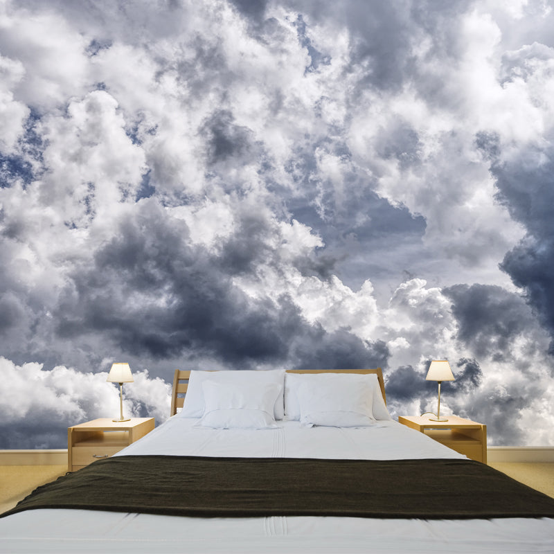 Cloudy Sky Mural Wallpaper Flower Wall Decor for Bedroom Living Room Bedroom